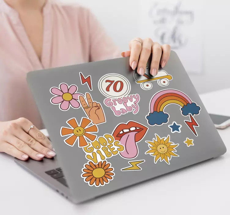 Hippie-vibes Laptop sticker - TenStickers