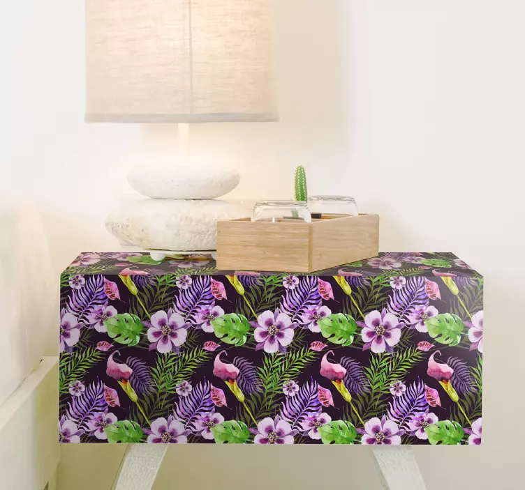 Meubel sticker bloemen paars - TenStickers