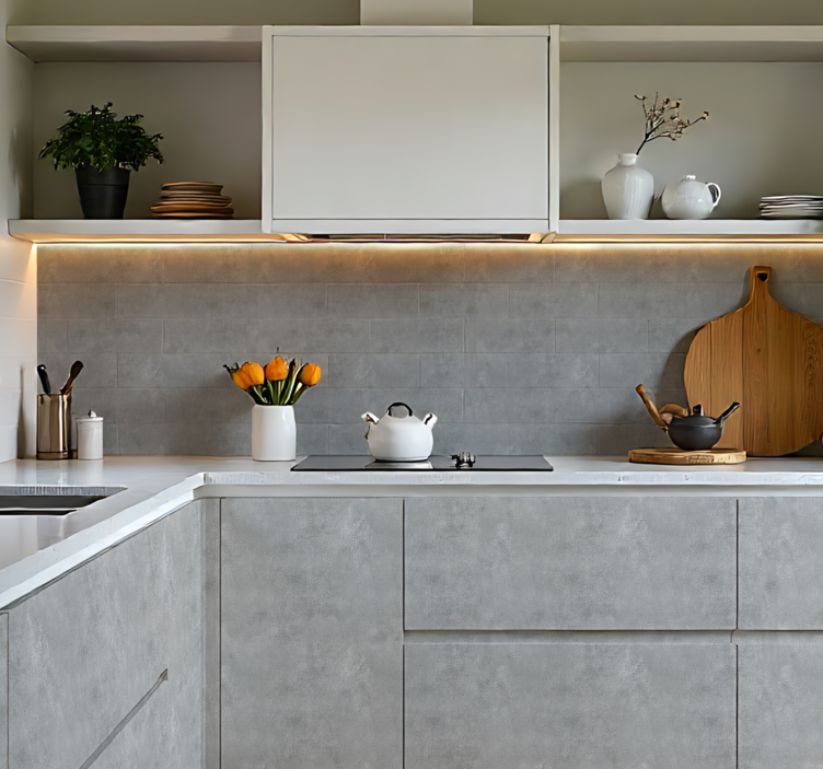 Imitatie van steeneffect keuken muursticker - TenStickers