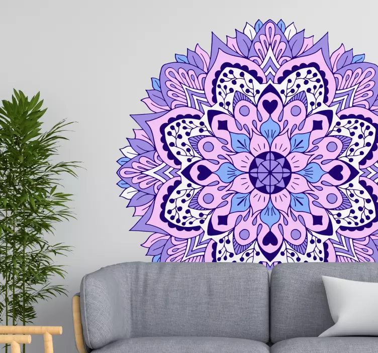 Paarse mandala decoratie sticker - TenStickers