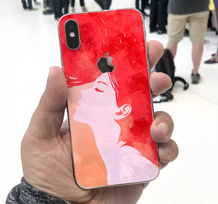 Iphone sticker rode femme silhouet - TenStickers