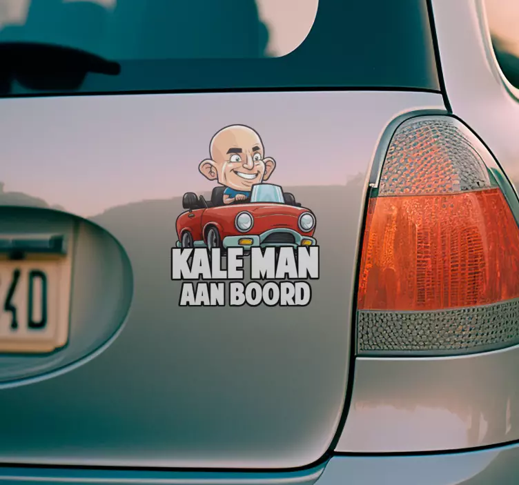 Kaal aan boord autosticker - TenStickers