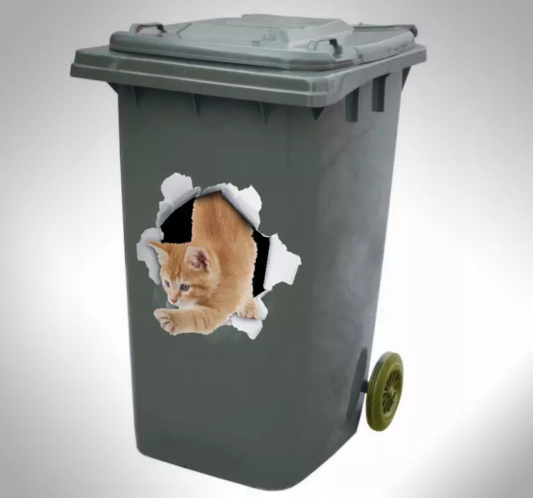 Kat container sticker decoratie - TenStickers