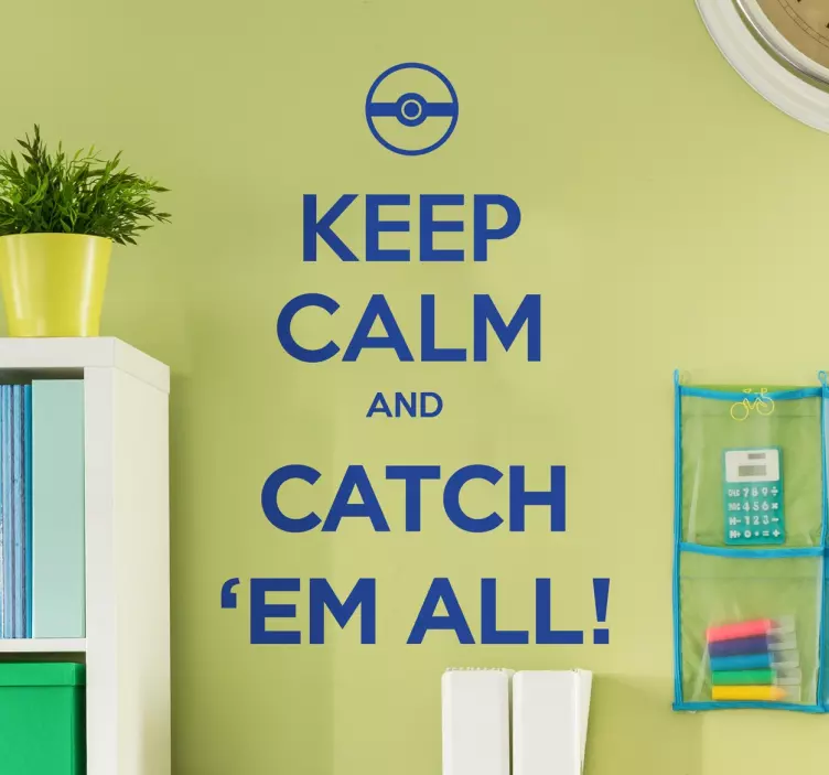 Keep Calm Pokemon Muursticker - TenStickers