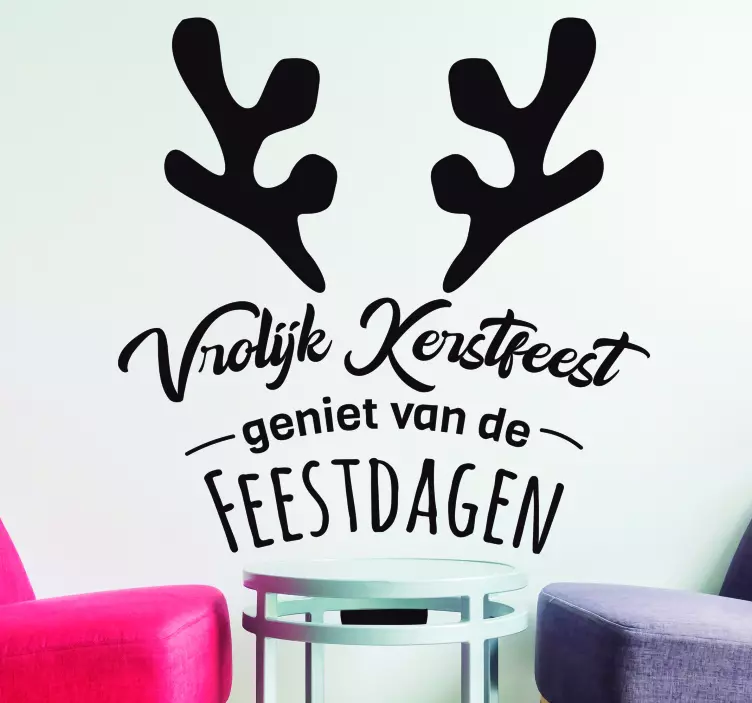 Kerst raamstickers rudolf met tekst - TenStickers