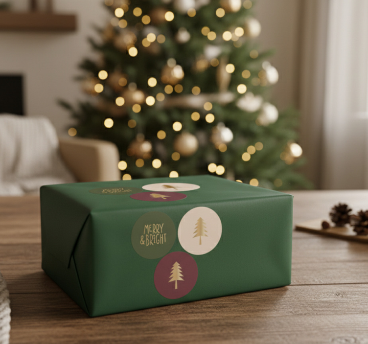 Kerst sticker klassiek feestpatroon - TenStickers