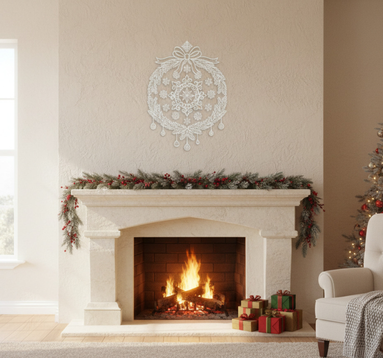 Kerst sticker raamstickers wit - TenStickers