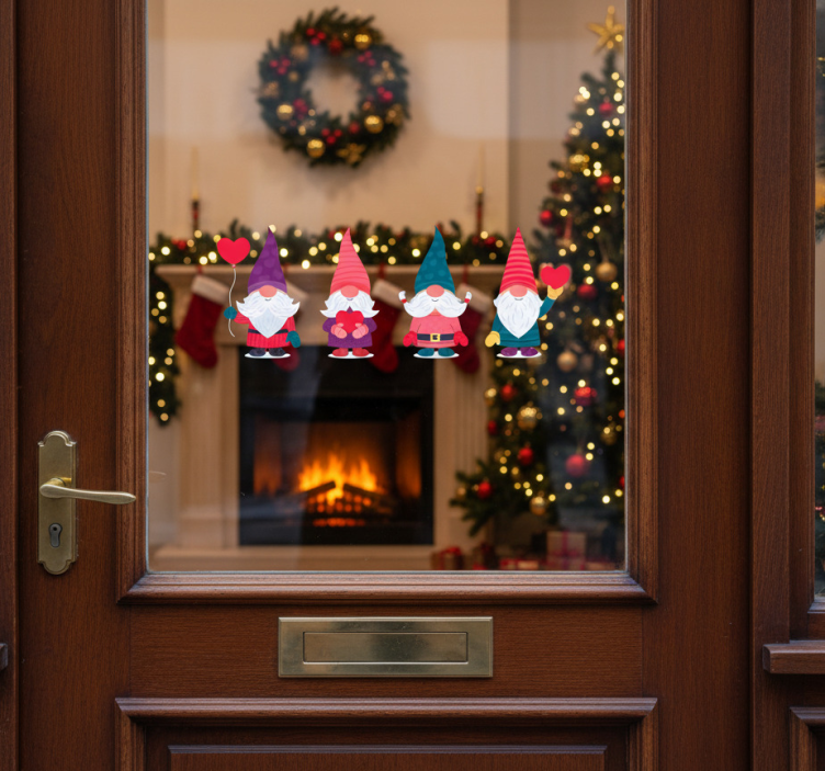 Kerst sticker van de kerstelfen - TenStickers