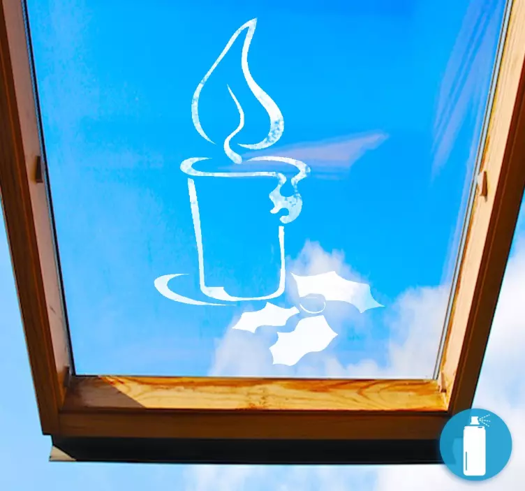 Kerstmis kaars sneeuwspray sticker - TenStickers