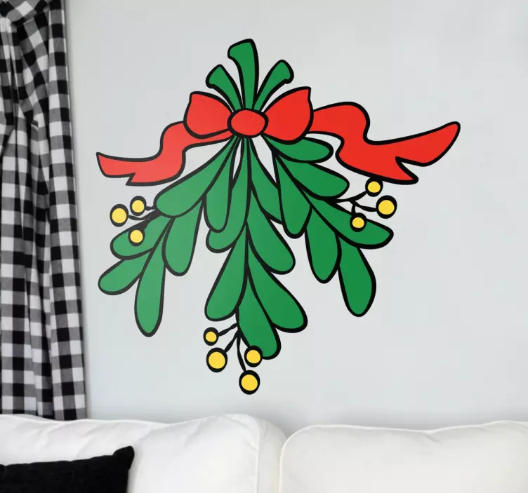 Kerstmis maretak sticker - TenStickers