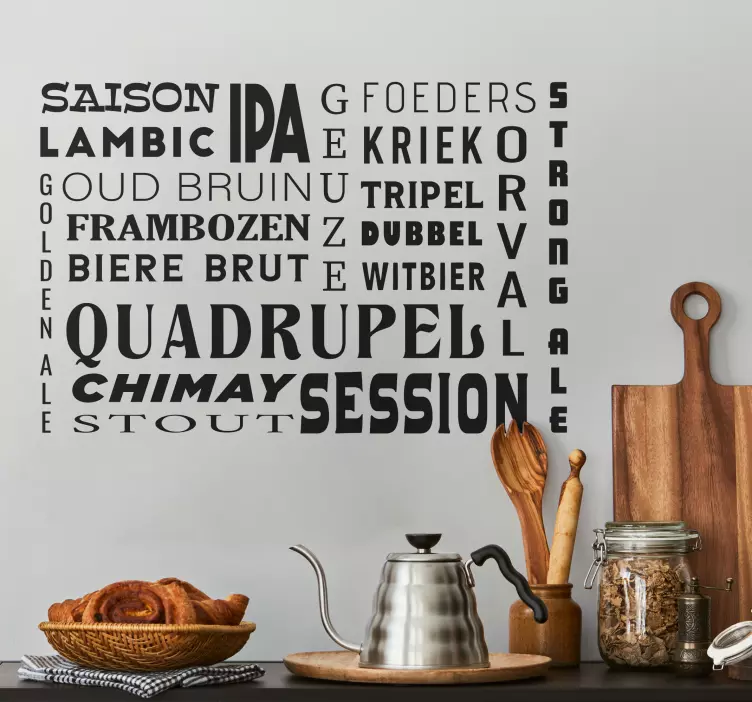 Keuken muursticker belgisch bier - TenStickers