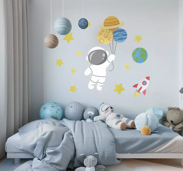 Muursticker kinderastronaut ruimte - TenStickers