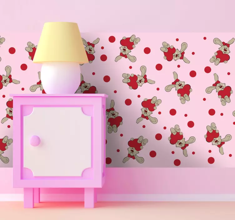 Kinderen liefde konijn sticker - TenStickers