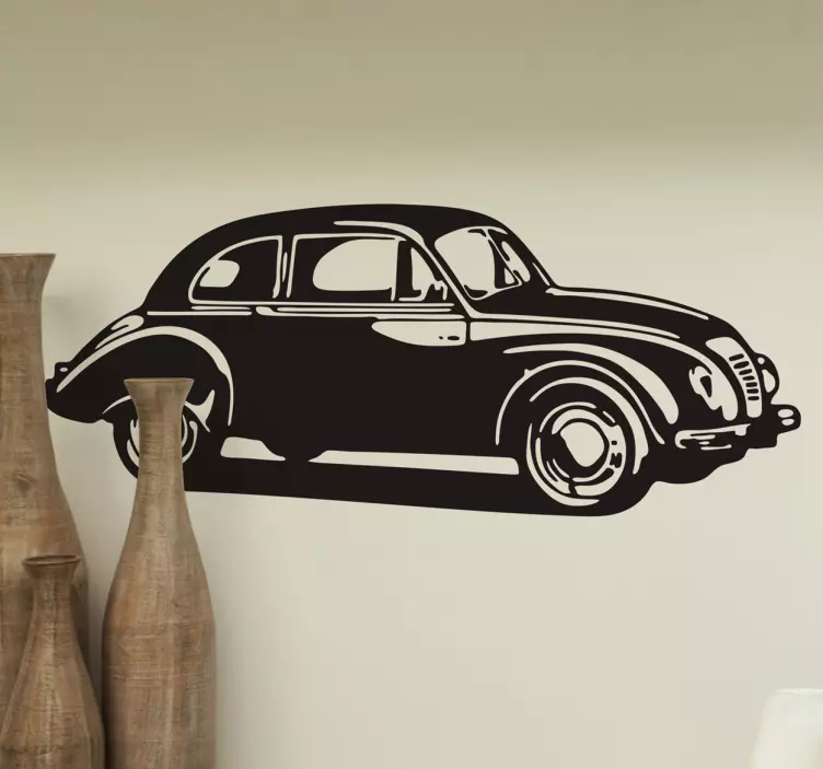 Klassieke auto silhouet motor sticker - TenStickers