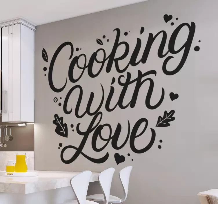 Koken met liefde sticker gastronomie - TenStickers