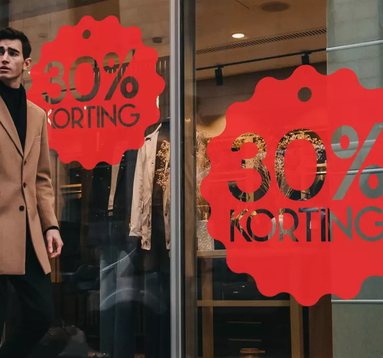 Korting winkelsticker etalage - TenStickers