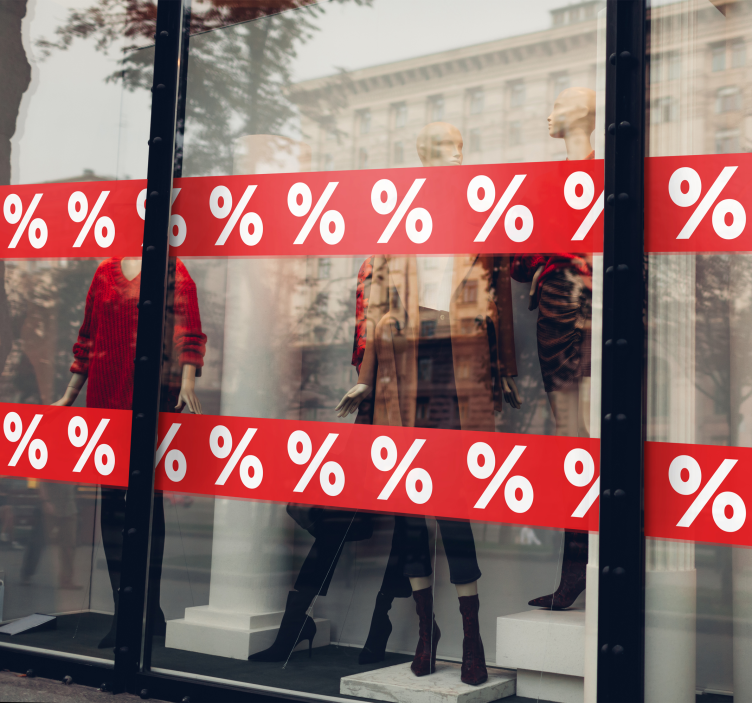 Kortingssymbool rand korting sticker - TenStickers