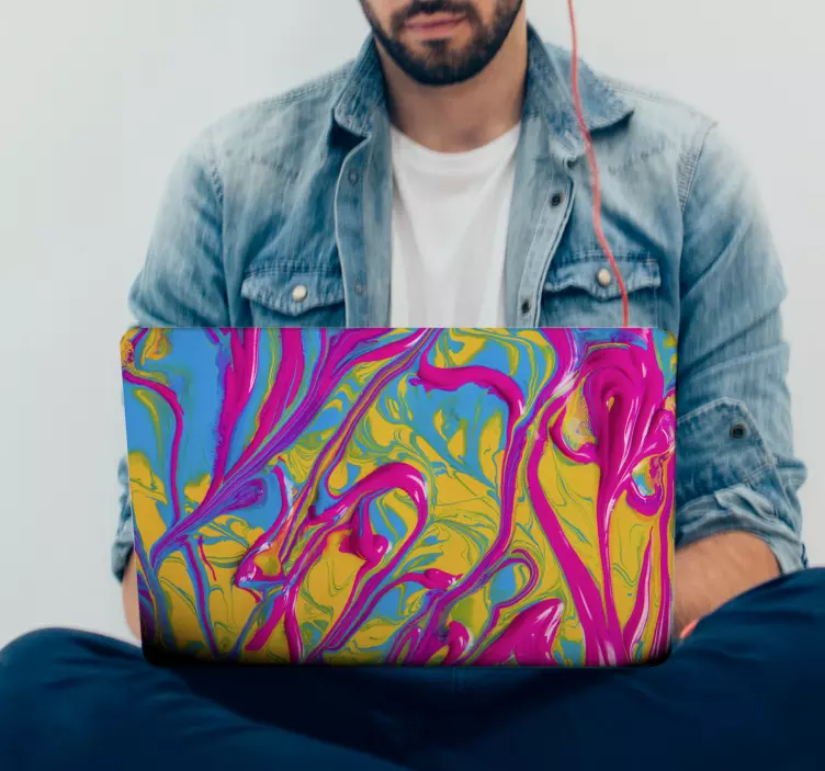 Laptop sticker abstracte schilderkunst - TenStickers