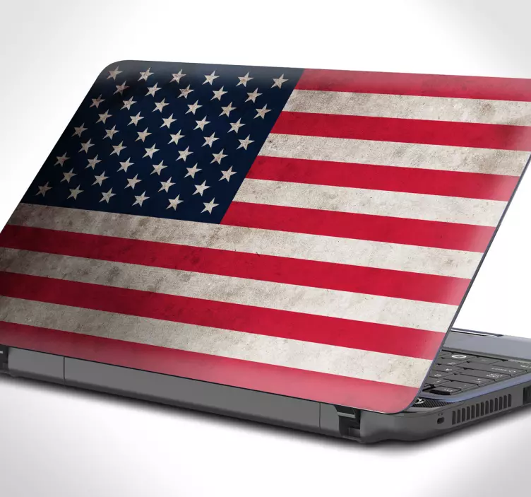 Laptop sticker Amerikaanse vlag - TenStickers