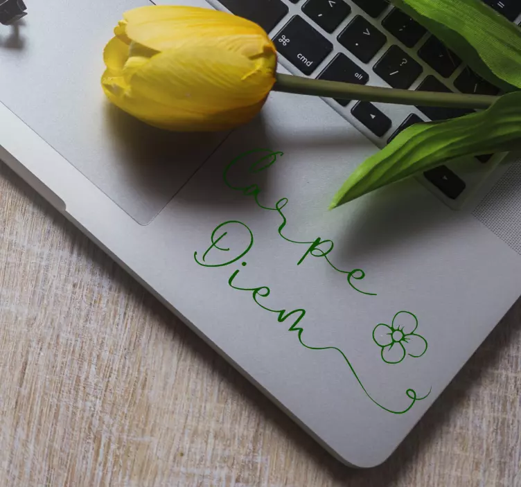 Laptop sticker carpe diem bloem - TenStickers