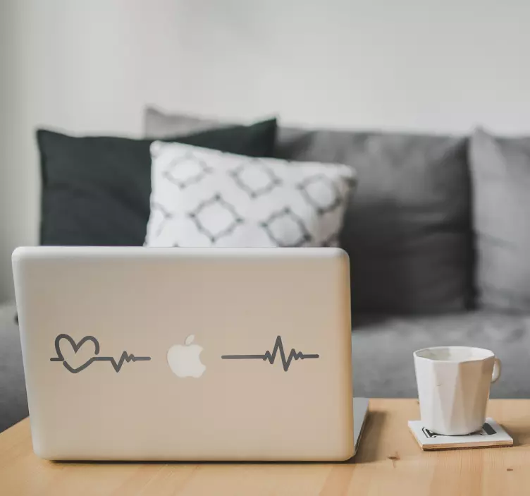 Laptop sticker elektrocardiogram - TenStickers