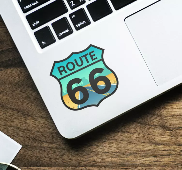 Laptop sticker Route 66 - TenStickers