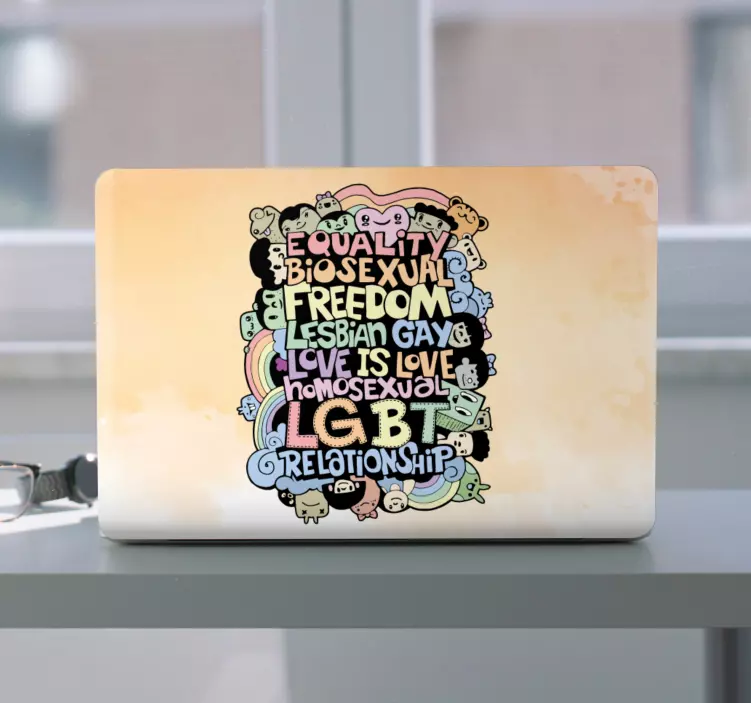 Lgbt liefdesuitdrukking laptop sticker - TenStickers