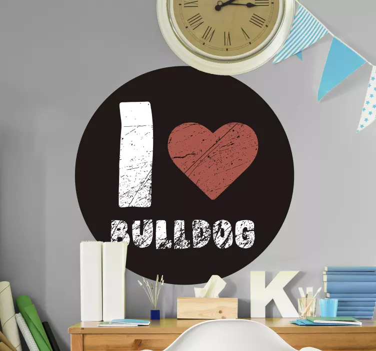 Liefde bulldog sticker huisdier - TenStickers