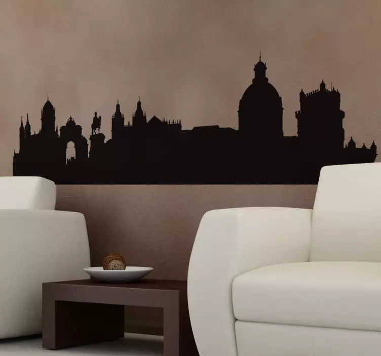 Lissabon Skyline Muursticker - TenStickers