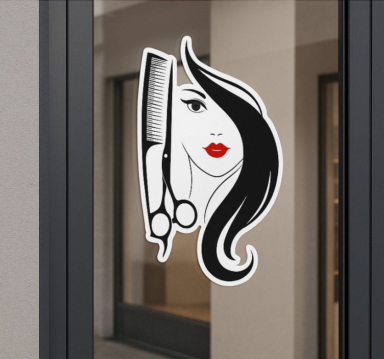 Logo van een kapsalon fashion sticker - TenStickers