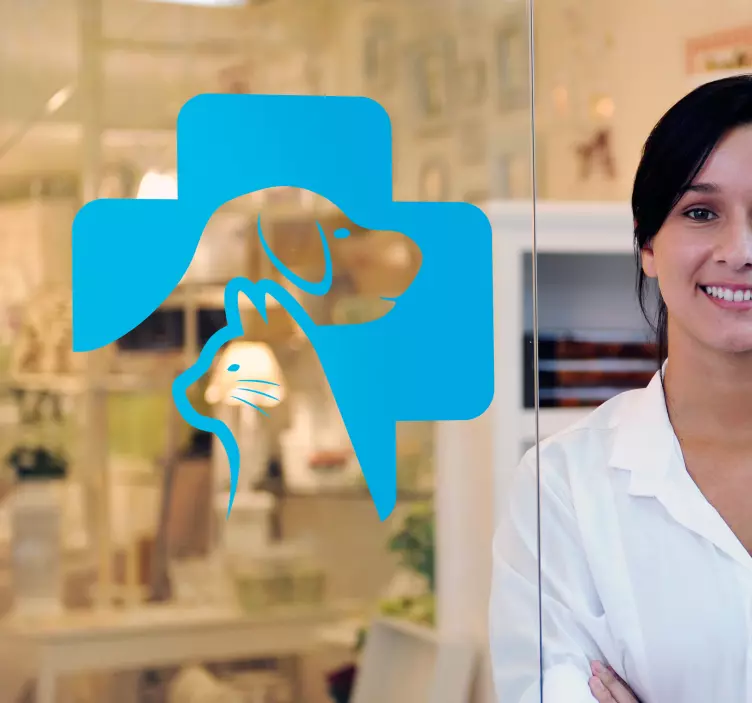 Logo voor dierenverzorging etalage sticker - TenStickers