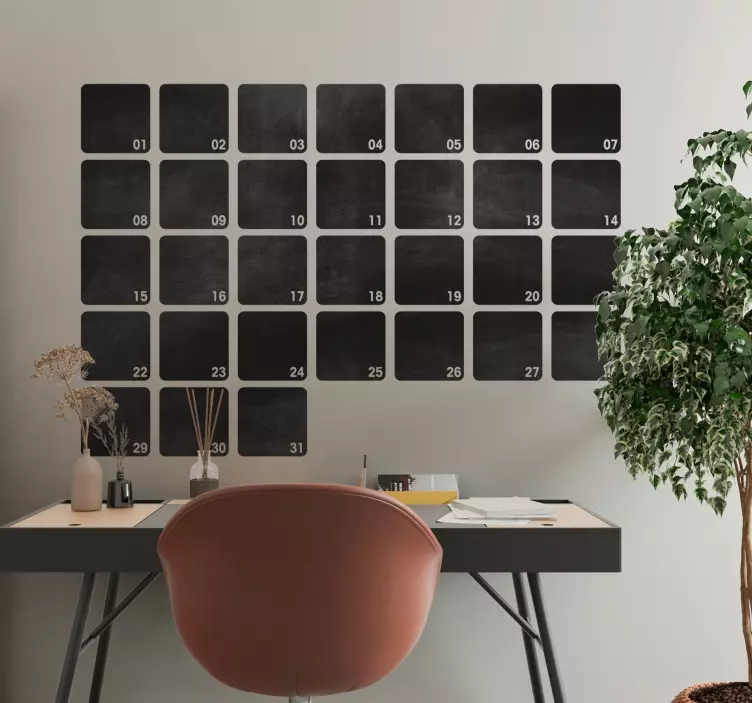 Maandplanner agenda krijtbord sticker - TenStickers