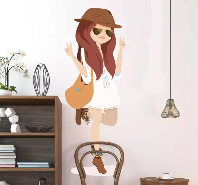 Meisje getekend serieus - TenStickers