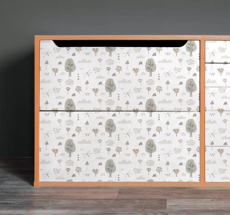 Meubel sticker speelse boompatroon - TenStickers