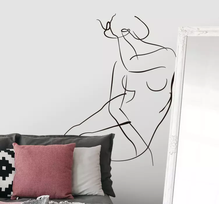 Minimalistische kunst pintura muur kunst zelfklevende sticker - TenStickers