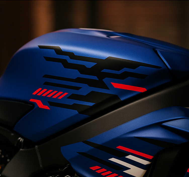 Motor sticker zwart-rood futuristisch design - TenStickers