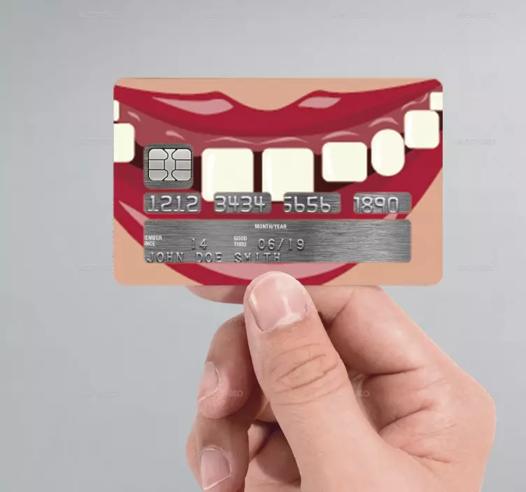 Mouth woman Credit Card Muursticker - TenStickers