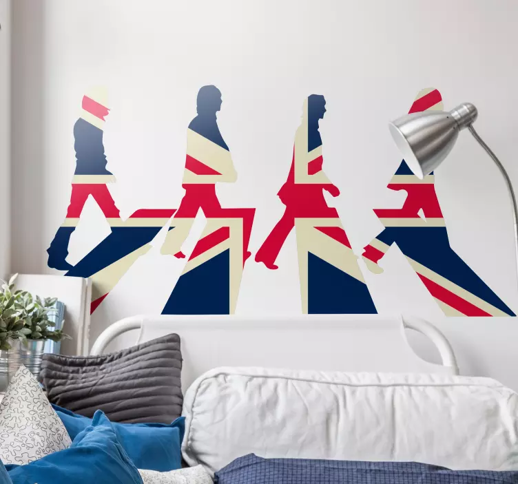 Muursticker Beatles Union Jack - TenStickers