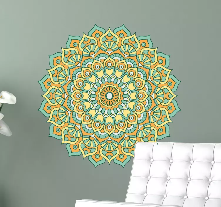 Muursticker Bloemen Mandala Kleurvol - TenStickers