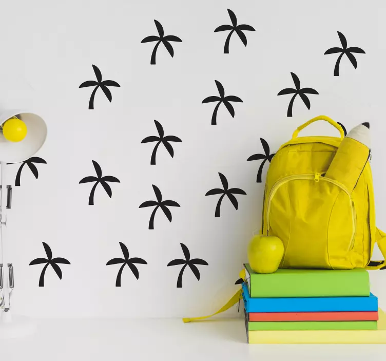 Muursticker boom kleine palmboompjes patroon - TenStickers