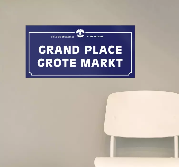 Muursticker bordje Grote Markt - TenStickers
