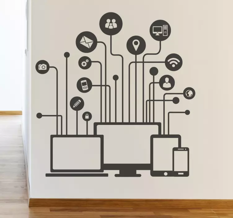 Muursticker computers media illustraties - TenStickers