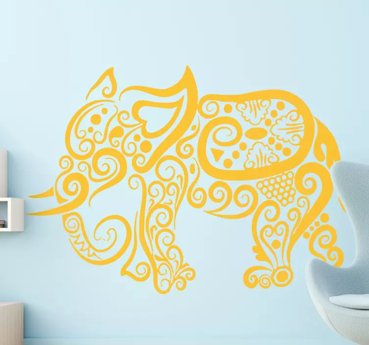 Muursticker dieren decoratieve olifantenfiguur - TenStickers