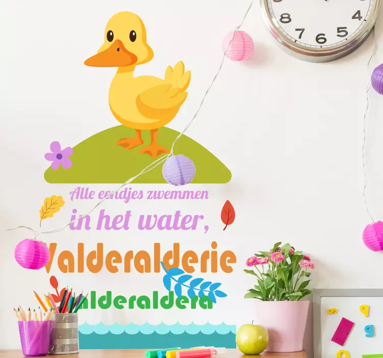 Muursticker eendjes in het water - TenStickers
