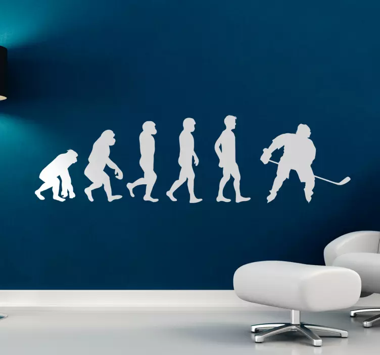 Muursticker evolutie mens ijshockey - TenStickers