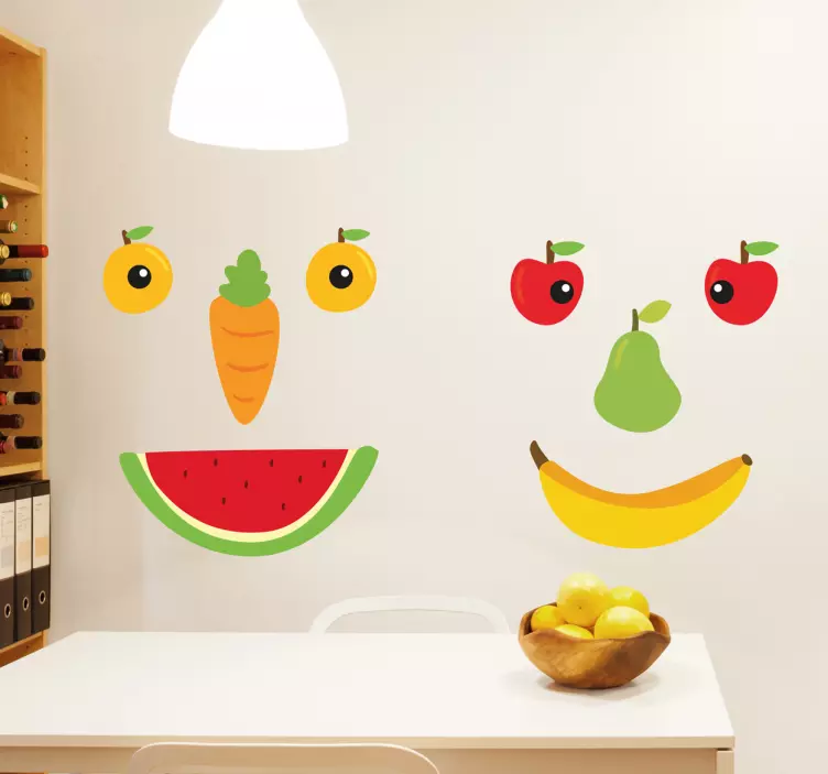 Muursticker fruit gezichtjes - TenStickers
