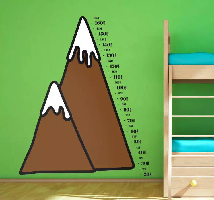 Muursticker groeimeter berg - TenStickers