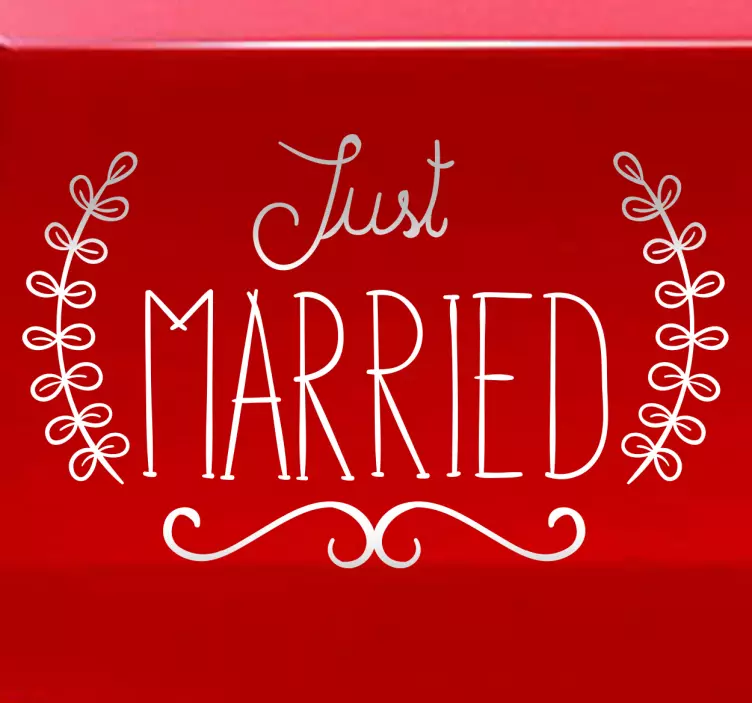 Muursticker Just Married - TenStickers