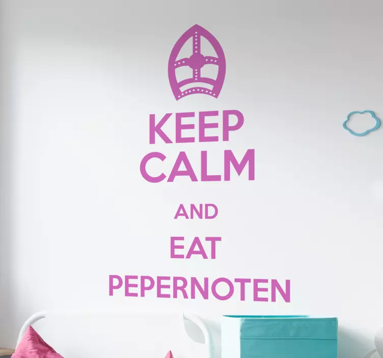 Muursticker Keep Calm and Eat Pepernoten - TenStickers