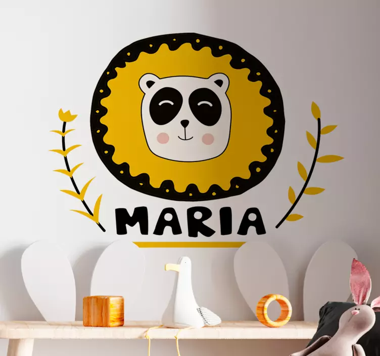 Muursticker kinderkamer aanpasbare panda kunst - TenStickers